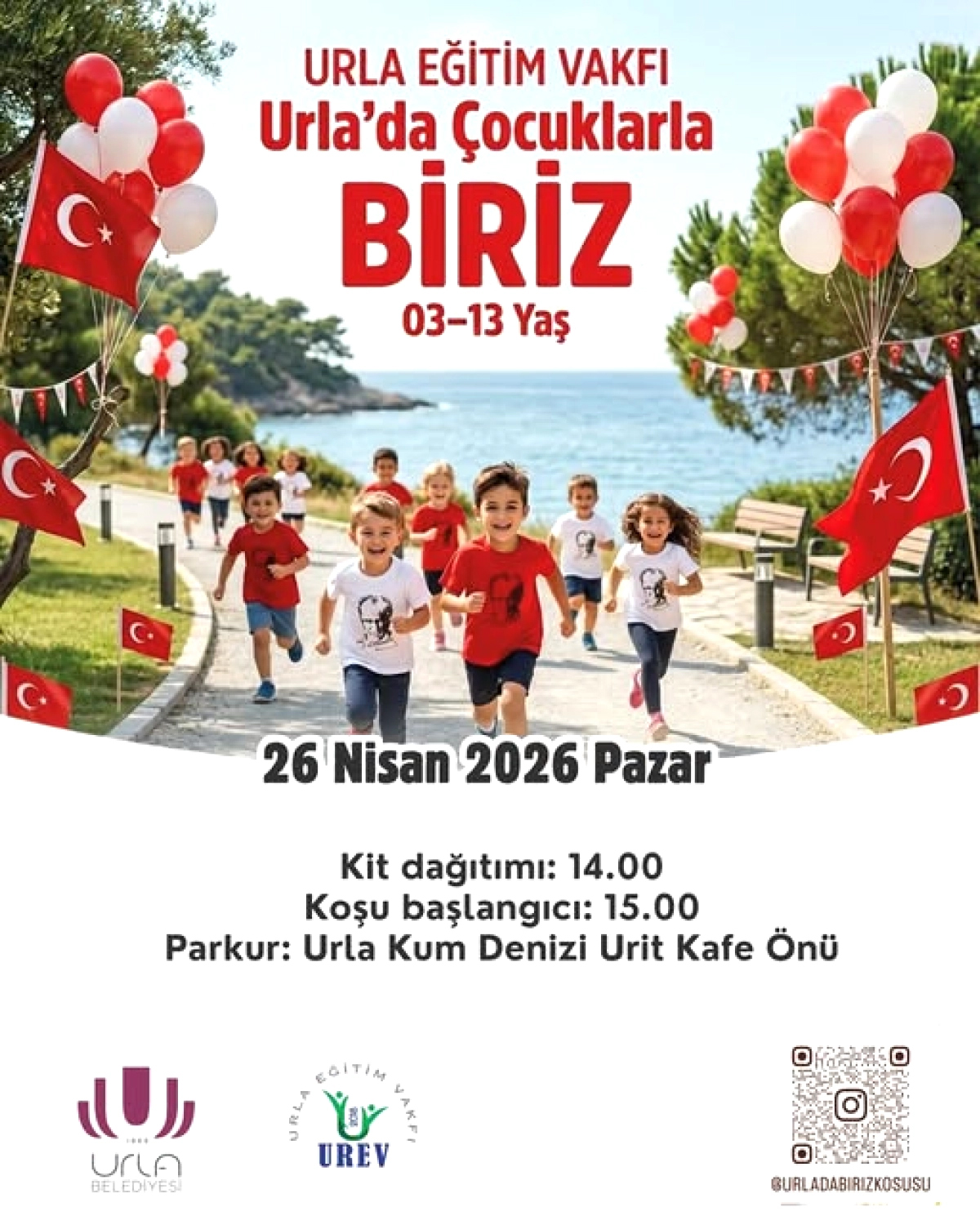 Urla'da Çocuk Koşusu! 26 Nisan'da İyiliğe Ortak Olun